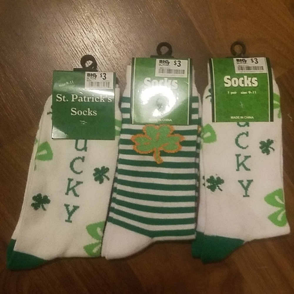Lot of 3 pairs of St. Patrick's day socks